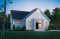 front - BASE MODEL - Modern Scandinavian house plan with 2 bedrooms + den, master suite, pantry, mudroom - Chardonnay