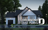 front - BASE MODEL - House plan from the Maibec X Drummond House Plans' collection featuring: 3 beds, garage, mudroom - Hudson