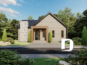 front - BASE MODEL - Scandinavian style home, 2 to 4 beds, optional finished basement ($), fireplace, pantry, sheltered terrace - Uppsala
