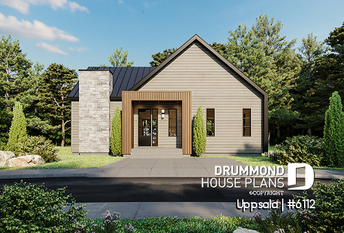 front - BASE MODEL - Scandinavian style home, 2 to 4 beds, optional finished basement ($), fireplace, pantry, sheltered terrace - Uppsala