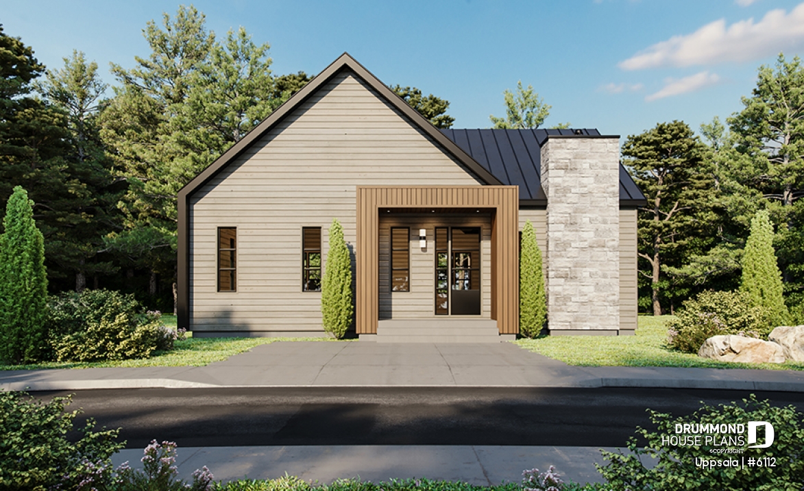 front - BASE MODEL - Scandinavian style home, 2 to 4 beds, optional finished basement ($), fireplace, pantry, sheltered terrace - Uppsala