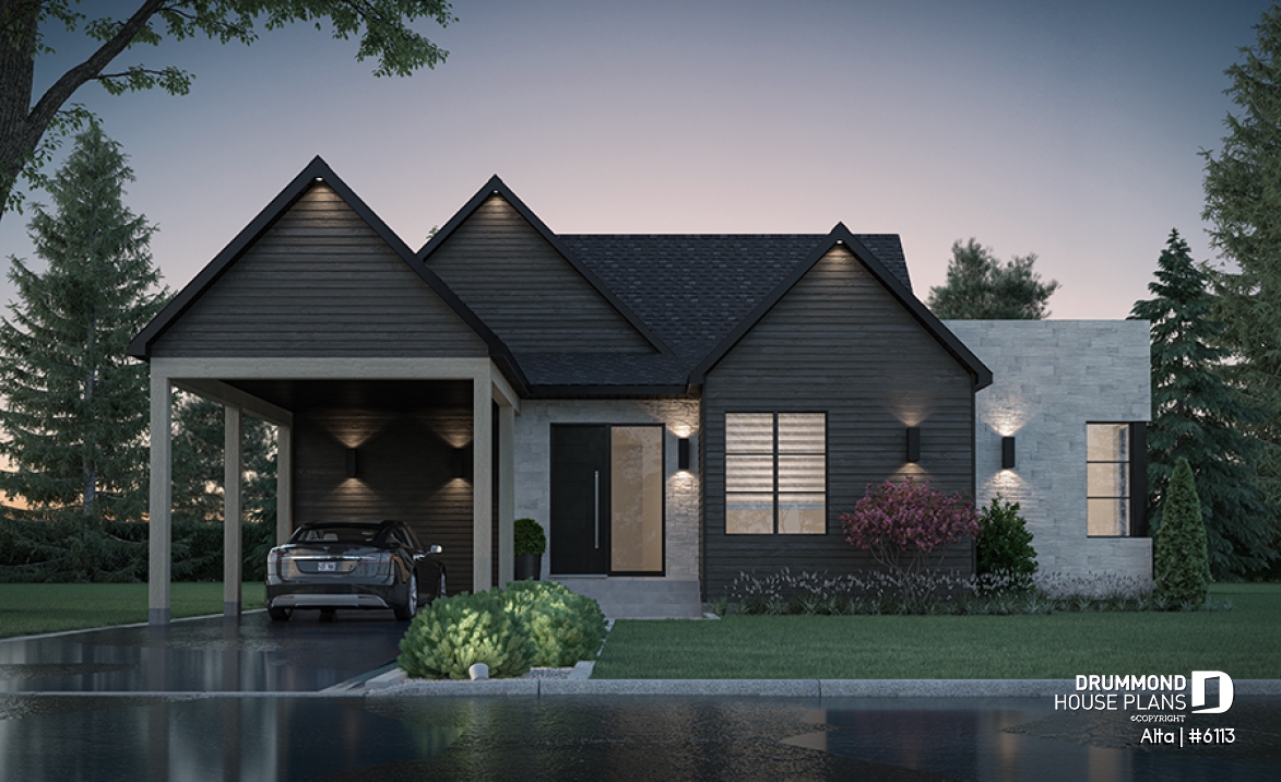 front - BASE MODEL - Modern Scandinavian house with great open living concept, large sheltered terrace, 2 bedrooms - Alta