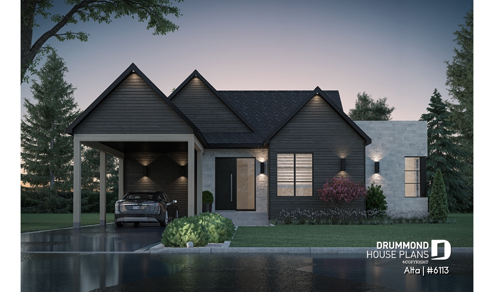 front - BASE MODEL - Modern Scandinavian house with great open living concept, large sheltered terrace, 2 bedrooms - Alta