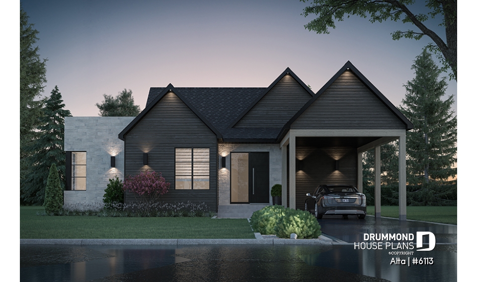 front - BASE MODEL - Modern Scandinavian house with great open living concept, large sheltered terrace, 2 bedrooms - Alta