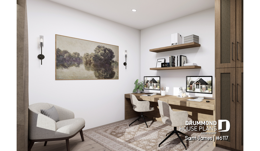 Photo Home office of house plan 6117 Photo Home office - Saint-James