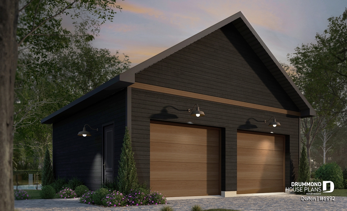 front - BASE MODEL - Double garage plan with 9' ceiling - Dalton