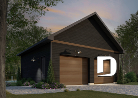 front - BASE MODEL - Double garage plan with 9' ceiling - Dalton
