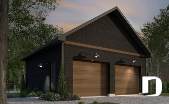front - BASE MODEL - Double garage plan with 9' ceiling - Dalton