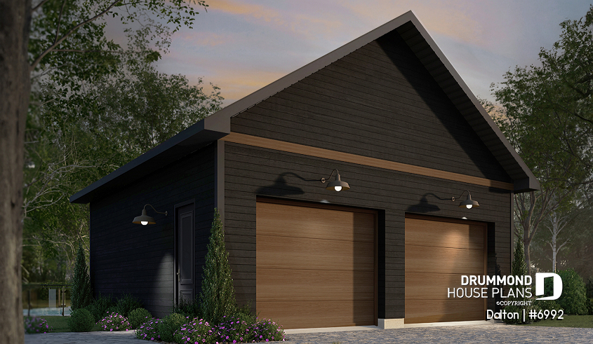 front - BASE MODEL - Double garage plan with 9' ceiling - Dalton