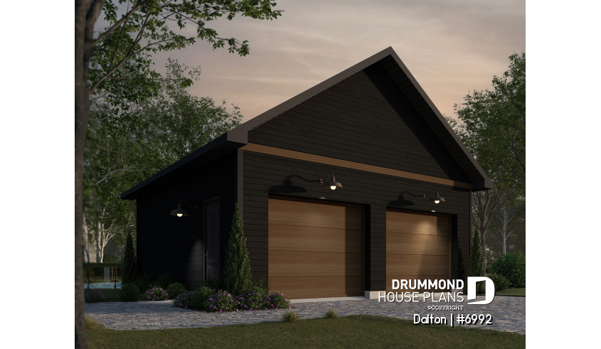 front - BASE MODEL - Double garage plan with 9' ceiling - Dalton