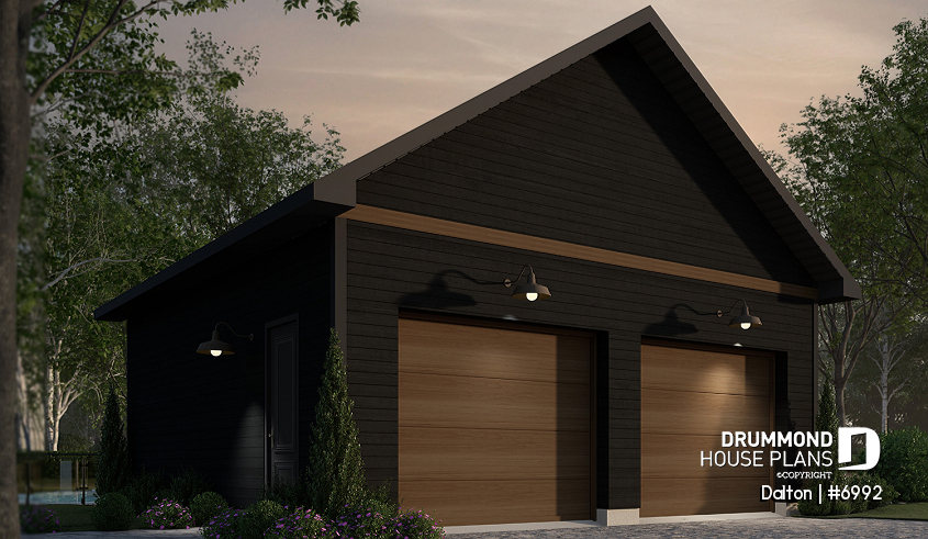 front - BASE MODEL - Double garage plan with 9' ceiling - Dalton