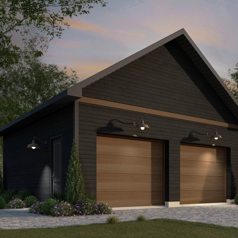 front - BASE MODEL - Double garage plan with 9' ceiling - Dalton