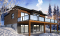 Color version 1 - Rear - Modern Cottage house plan with finished walkout basement, 4 beds, 3 baths, large rear terrace, 2 fireplaces - Gleason