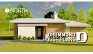 front - BASE MODEL - 3 bedroom ecological house plan with a greenhouse, and great open floor plan concept - PUR 3