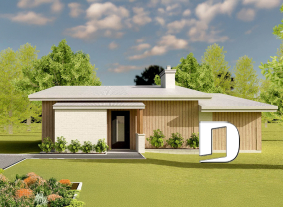 front - BASE MODEL - 3 bedroom eco-friendly home plan with a greenhouse, and great open floor plan concept - PUR 3