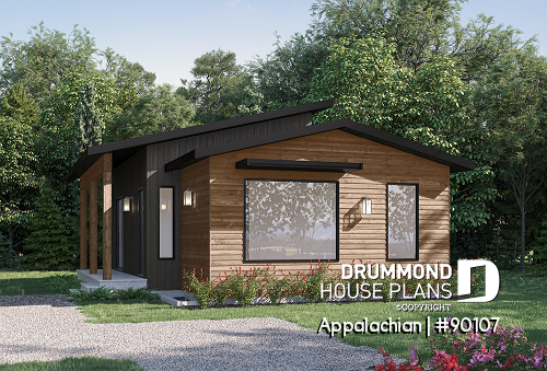 front - BASE MODEL - Side entrance, panoramic view at front, 1 to 3 beds, covered side porch, optional finished basement ($) - Appalachian