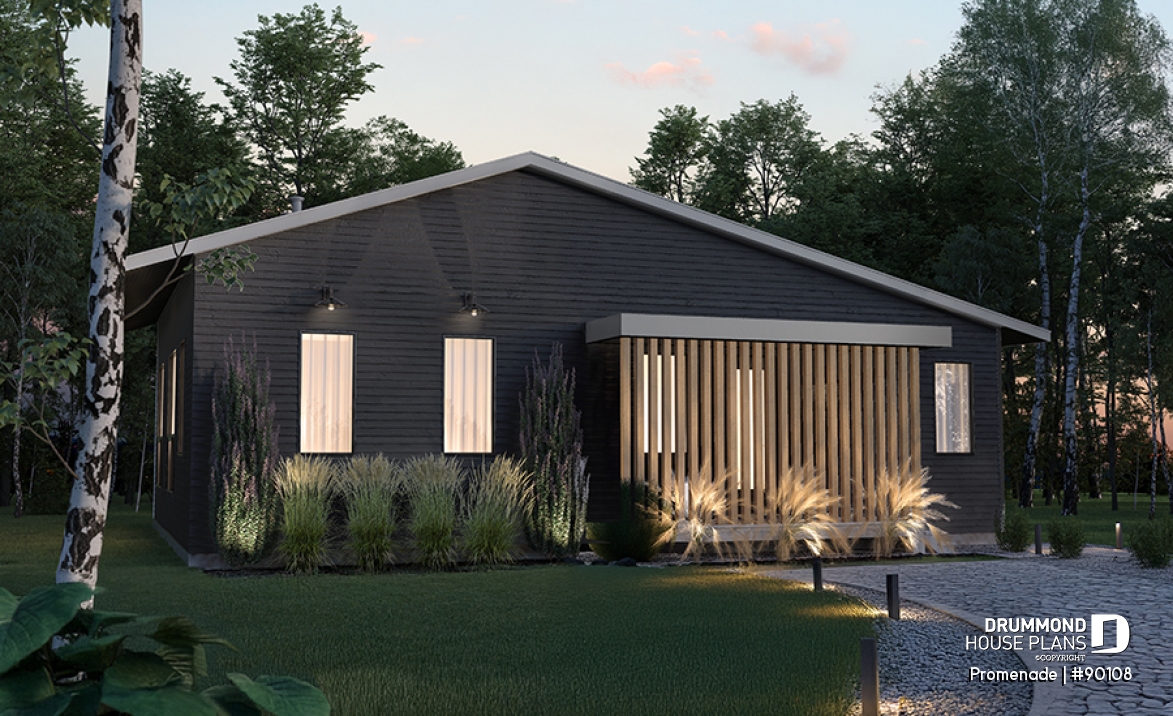 front - BASE MODEL - Environmentally friendly house plan, 1 to 3 beds, den, optional finished basement ($) - Promenade