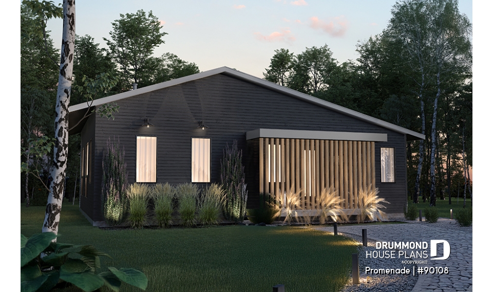 front - BASE MODEL - Environmentally friendly house plan, 1 to 3 beds, den, optional finished basement ($) - Promenade