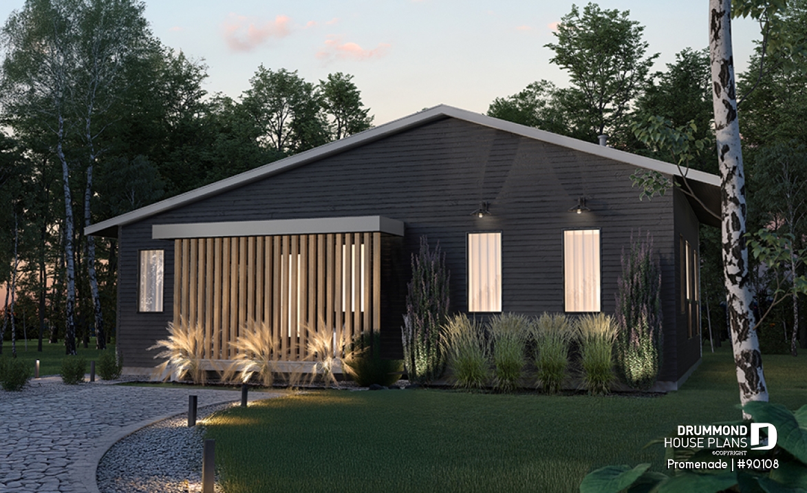 front - BASE MODEL - Environmentally friendly house plan, 1 to 3 beds, den, optional finished basement ($) - Promenade