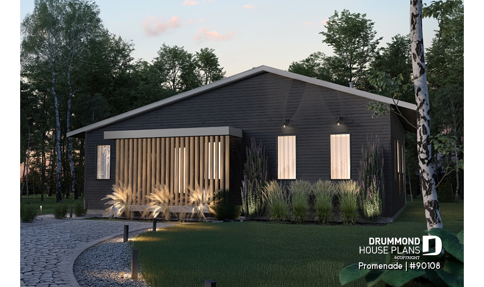 front - BASE MODEL - Environmentally friendly house plan, 1 to 3 beds, den, optional finished basement ($) - Promenade