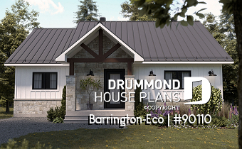 front - BASE MODEL - Unique 4 bedroom small farmhouse, finished daylight basement, pantry in kitchen - Barrington-Eco