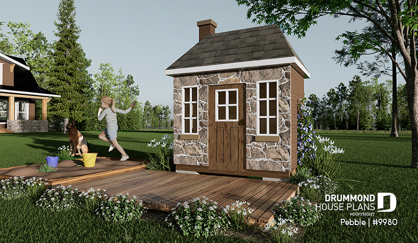 front - BASE MODEL -  Free mini house plan for children, 1 floor - Pebble