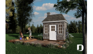 front - BASE MODEL - Free DIY playhouse plan for children - Country-style tiny home - Pebble