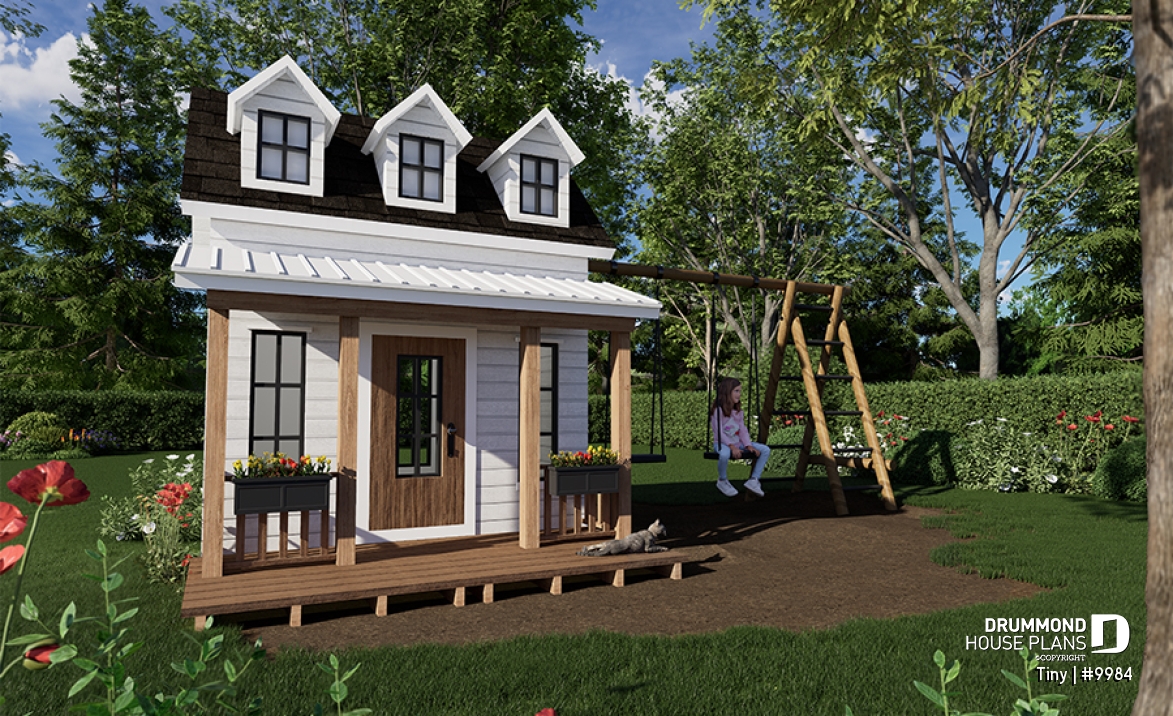 front - BASE MODEL - Country playhouse free construction plan, to build yourself - Tiny