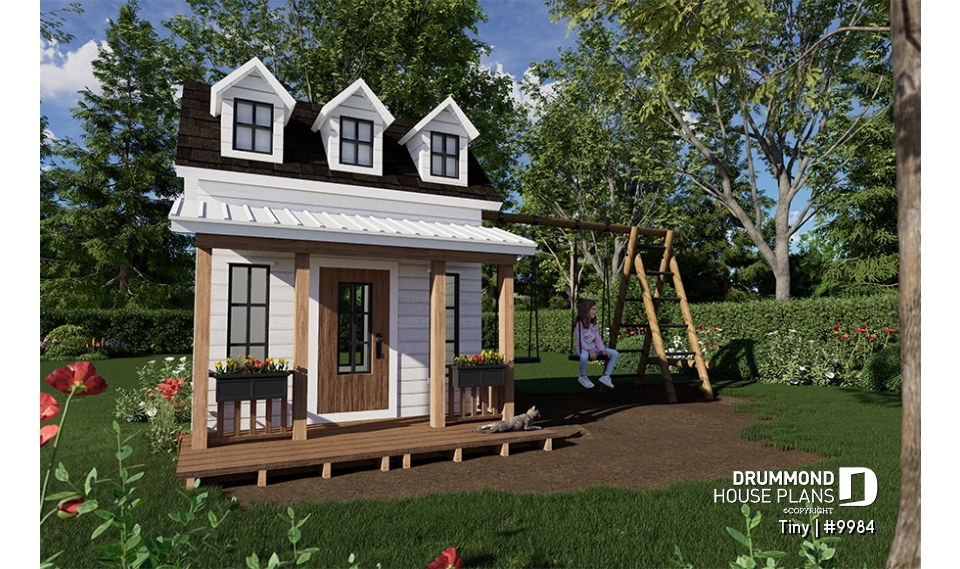 front - BASE MODEL - Country playhouse free construction plan, to build yourself - Tiny