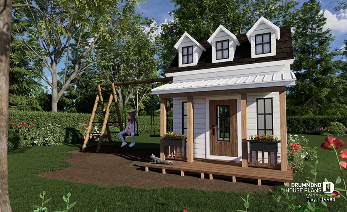front - BASE MODEL - Country playhouse free construction plan, to build yourself - Tiny