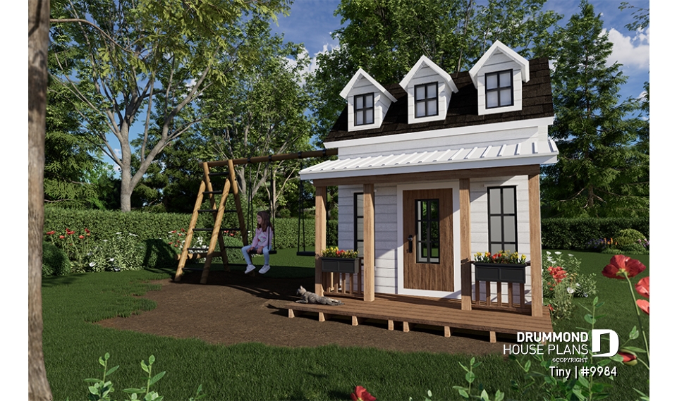 front - BASE MODEL - Country playhouse free construction plan, to build yourself - Tiny