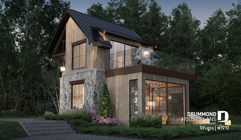 front - BASE MODEL - Small and charming 2 bedroom cottage plan with lots of natural light! - Rifugio
