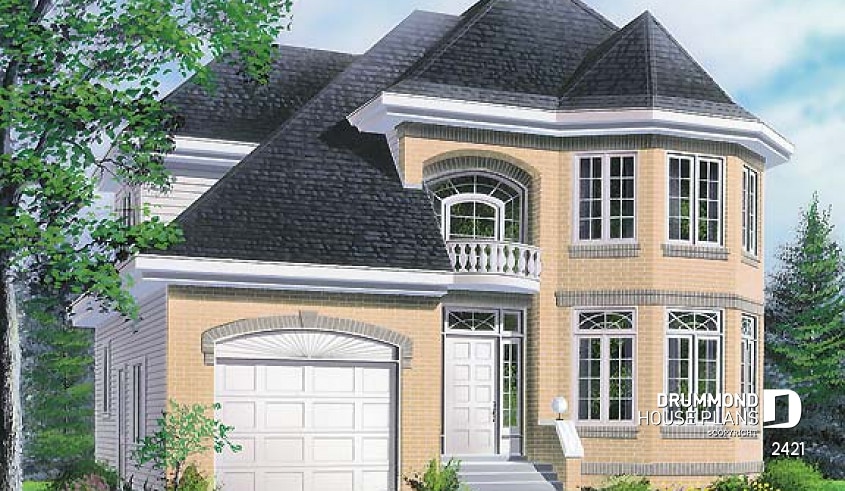 front - BASE MODEL - 2 storey house plan with garage - Salvator