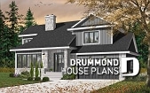 front - BASE MODEL - Modern Craftsman house plan, open space in the main living area, 3 bedrooms, master suite, fireplace - Dennison