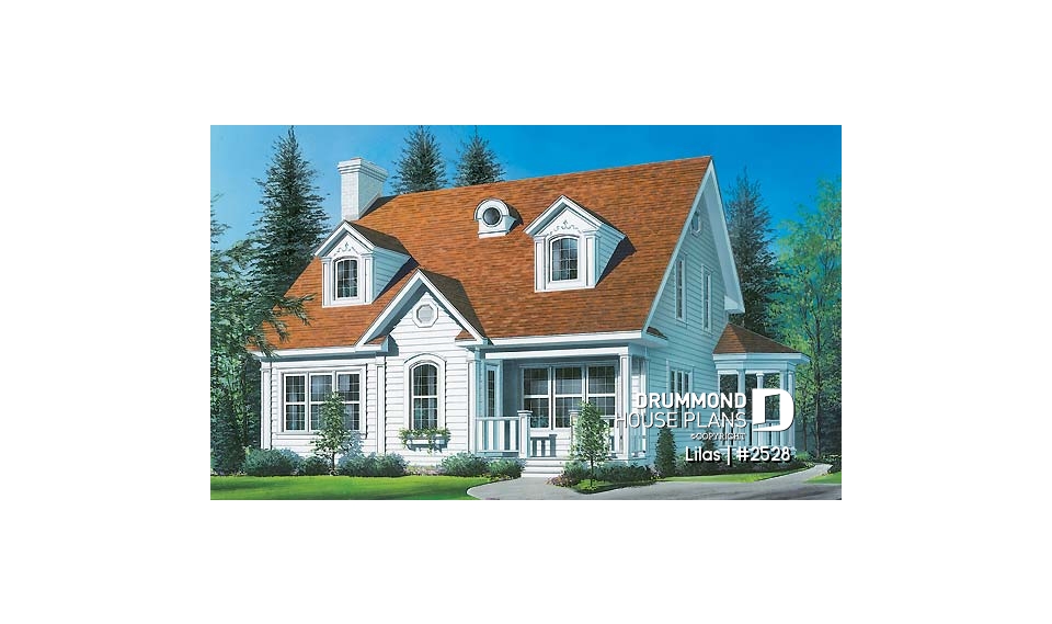 front - BASE MODEL - Three bedrooms country cottage with home office, open kitchen, sitting area, large dining-living room - Lilas
