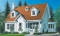 front - BASE MODEL - Three bedrooms country cottage with home office, open kitchen, sitting area, large dining-living room - Lilas