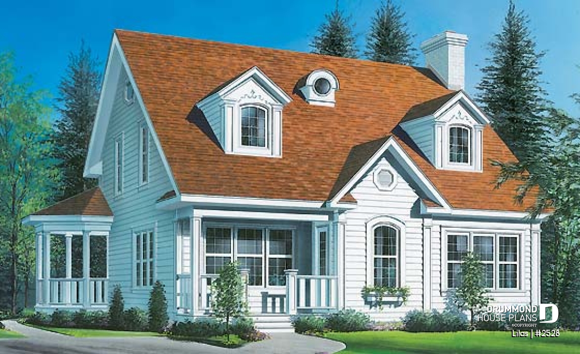 front - BASE MODEL - Three bedrooms country cottage with home office, open kitchen, sitting area, large dining-living room - Lilas