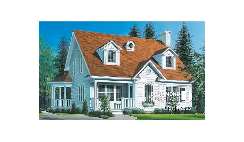 front - BASE MODEL - Three bedrooms country cottage with home office, open kitchen, sitting area, large dining-living room - Lilas