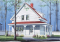 front - BASE MODEL - Small 3 bedroom country house plan with great wraparound porch, fireplace, laundry room on main - Benevelli