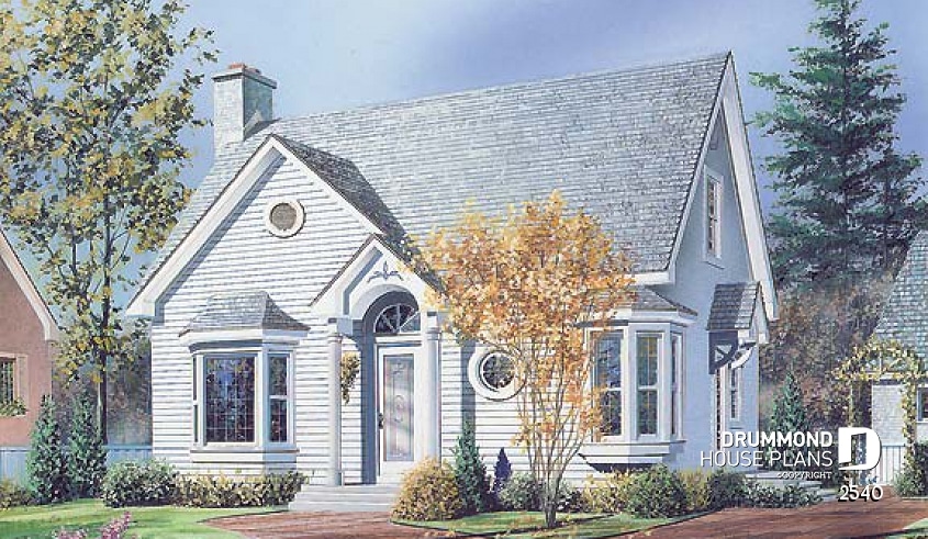 front - BASE MODEL - Country style 2 bedroom 2-storey house plan with home office - Lamaze