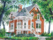 Rear view - BASE MODEL - Victorian house plan, 3 bedrooms, master suite, fireplace, balcony - Morningside