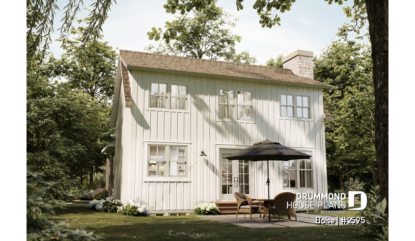 rear elevation of house plan 2595 rear elevation - Eloise