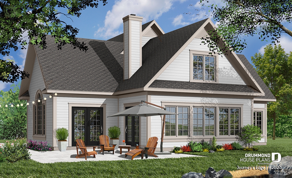 Color version 4 - Rear - Panoramic view cottage, 2-car garage, 3 to 4 bedrooms, ensuite with french doors - Journey's Edge