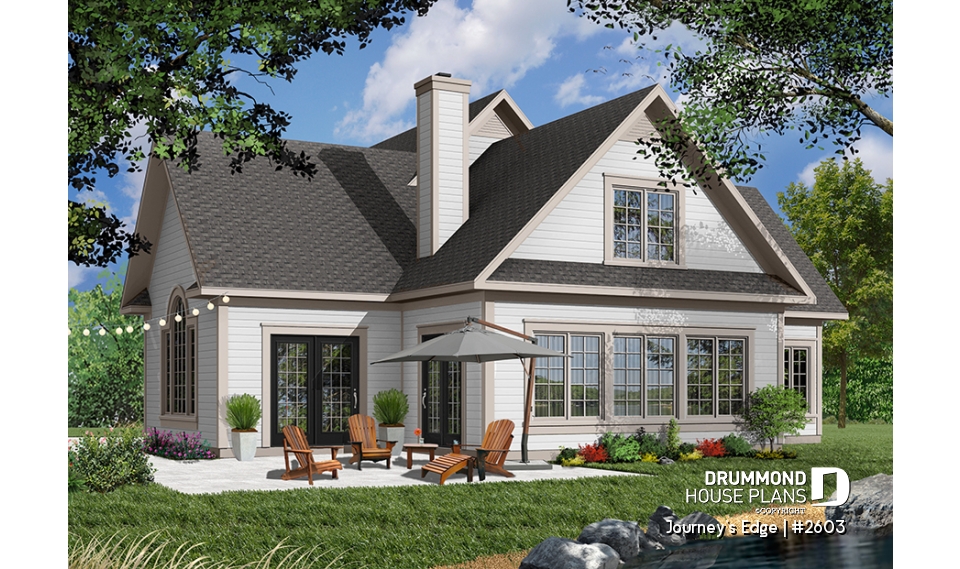 Color version 4 - Rear - Panoramic view cottage, 2-car garage, 3 to 4 bedrooms, ensuite with french doors - Journey's Edge