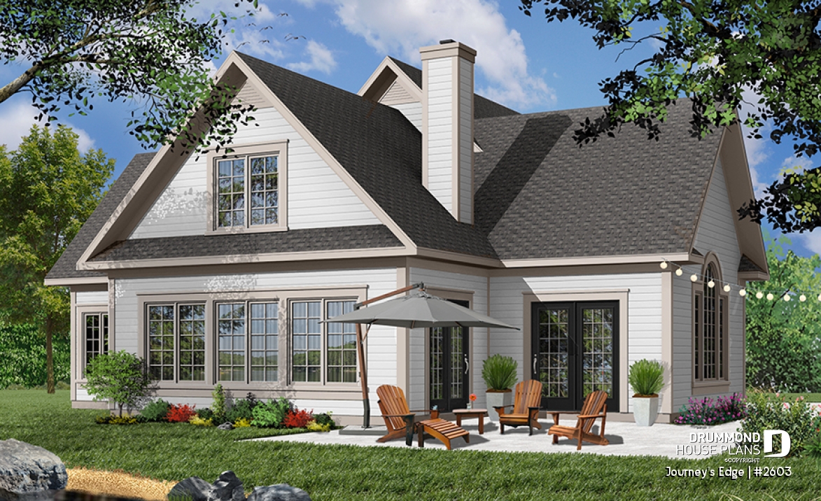 Color version 4 - Rear - Panoramic view cottage, 2-car garage, 3 to 4 bedrooms, ensuite with french doors - Journey's Edge