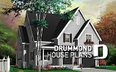 Color version 7 - Front - Tudor style cottage plan, 3 to 4 bedrooms, bonus room, laundry room on 2nd floor, open kitchen/dining/living - Twillingate