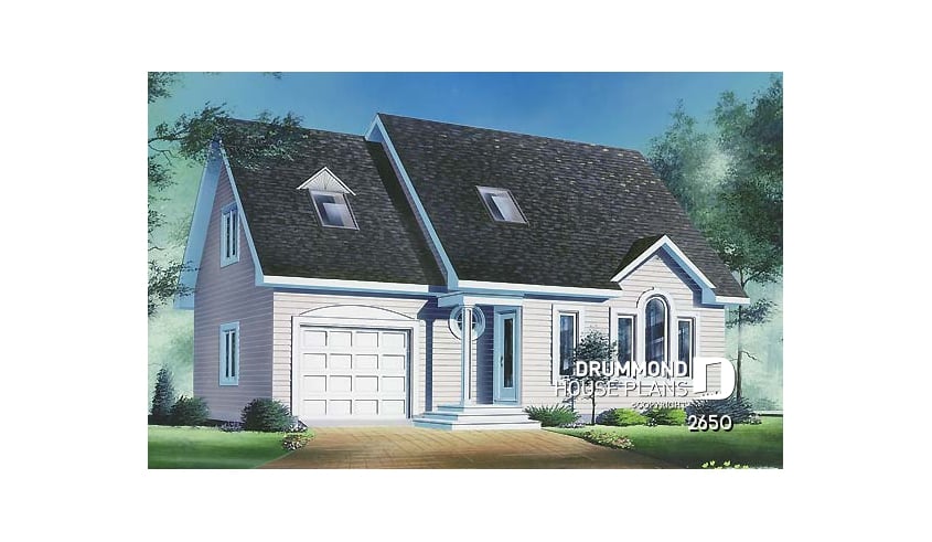 front - BASE MODEL - 2 storey house plan with open floor plan and 3 bedrooms.  - Birch