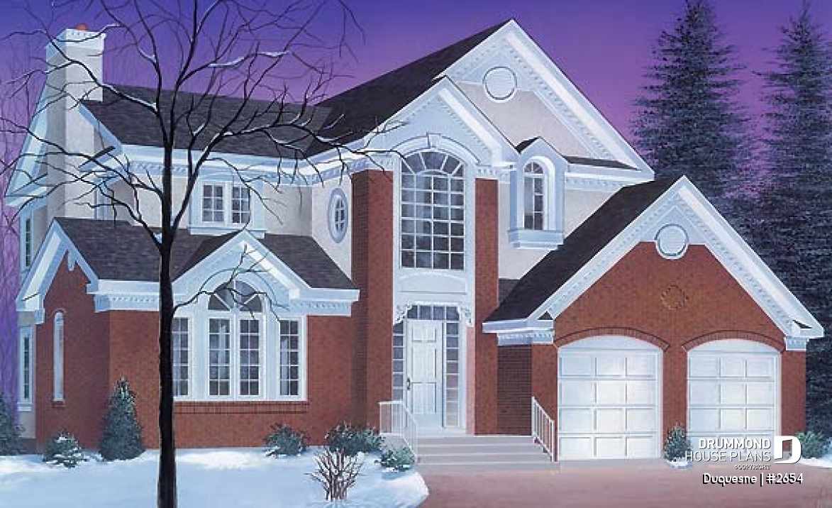 front - BASE MODEL - Large 4 bedroom family home with master suite and all bedrooms on second floor - Duquesne