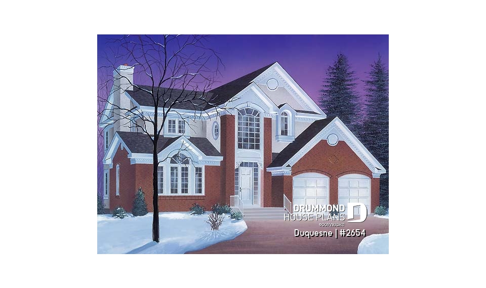 front - BASE MODEL - Large 4 bedroom family home with master suite and all bedrooms on second floor - Duquesne