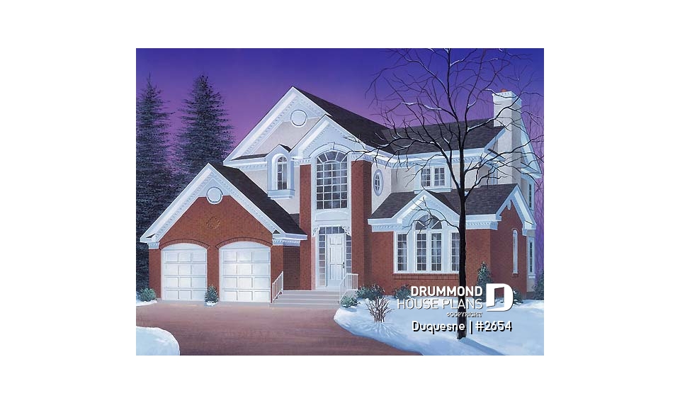 front - BASE MODEL - Large 4 bedroom family home with master suite and all bedrooms on second floor - Duquesne